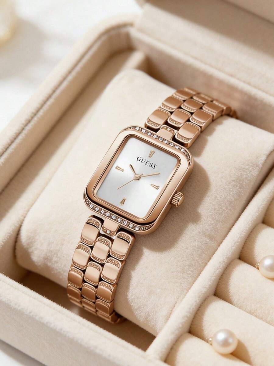 GUESS Rose Gold Luxe Crystal Watch for Women