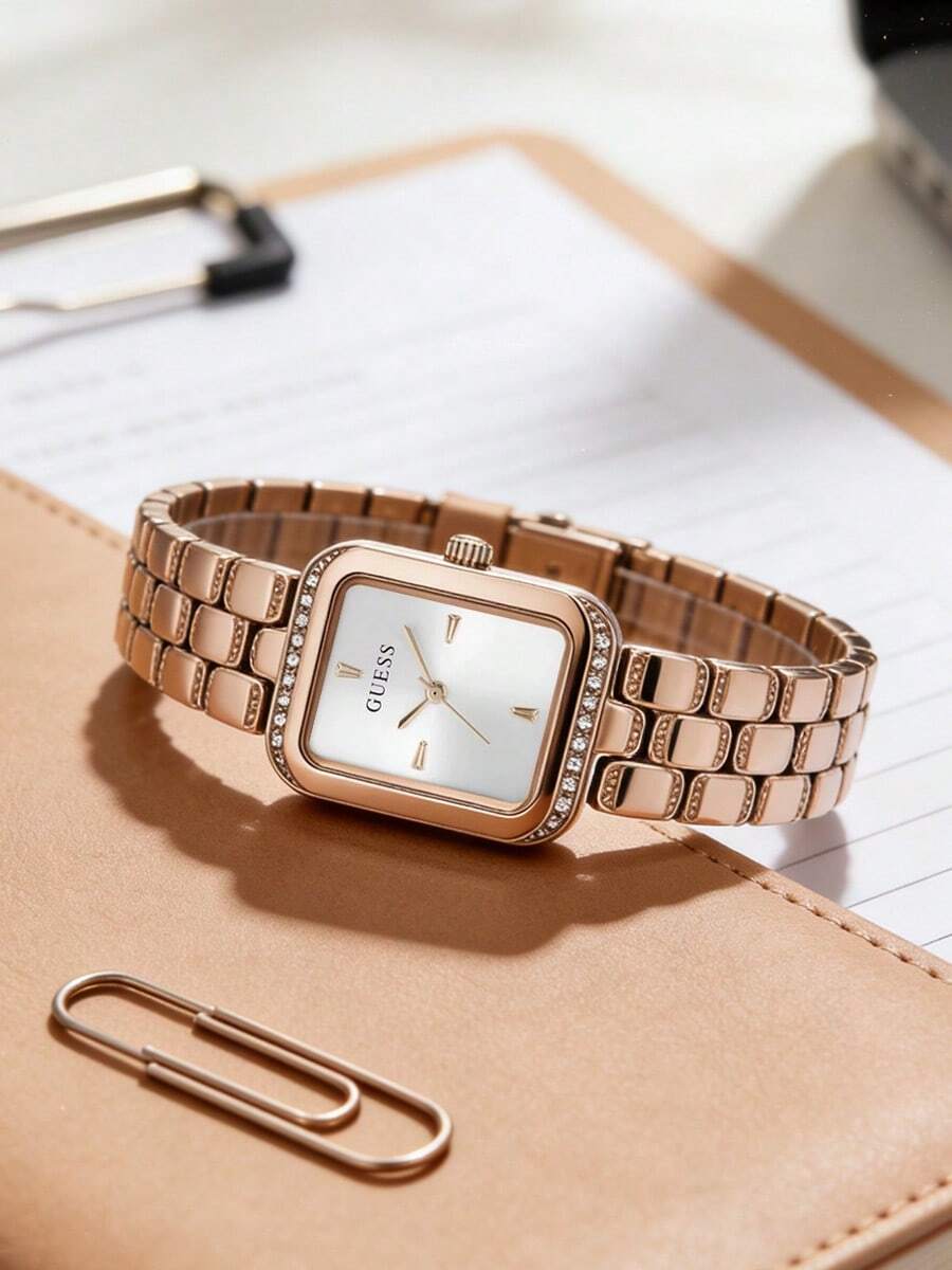 GUESS Rose Gold Luxe Crystal Watch for Women - Image 2
